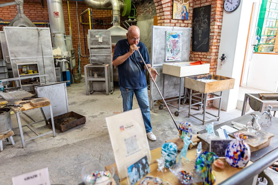 Full-day boat tour to Murano Burano Torcello from Chioggia - Murano glass factory stop: watching Ellegi work the way it matters