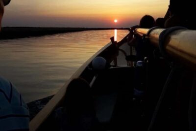 Sunset Venetian lagoon with prosecco - Meeting Marco at Al Chioschetto and getting on board