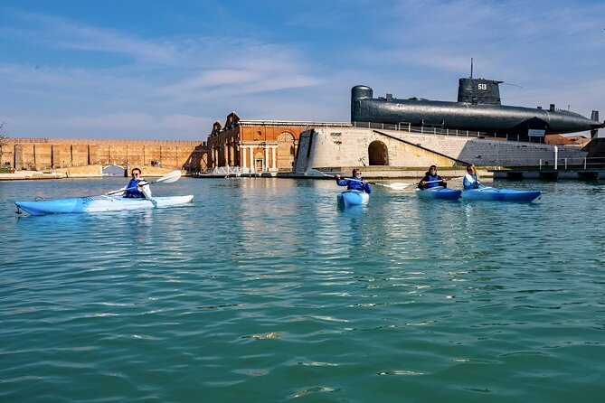 Venice Beginner's Kayak Tour: train & visit the Medieval Arsenal - Kayaking the Lagoon Toward the Medieval Arsenal in Castello