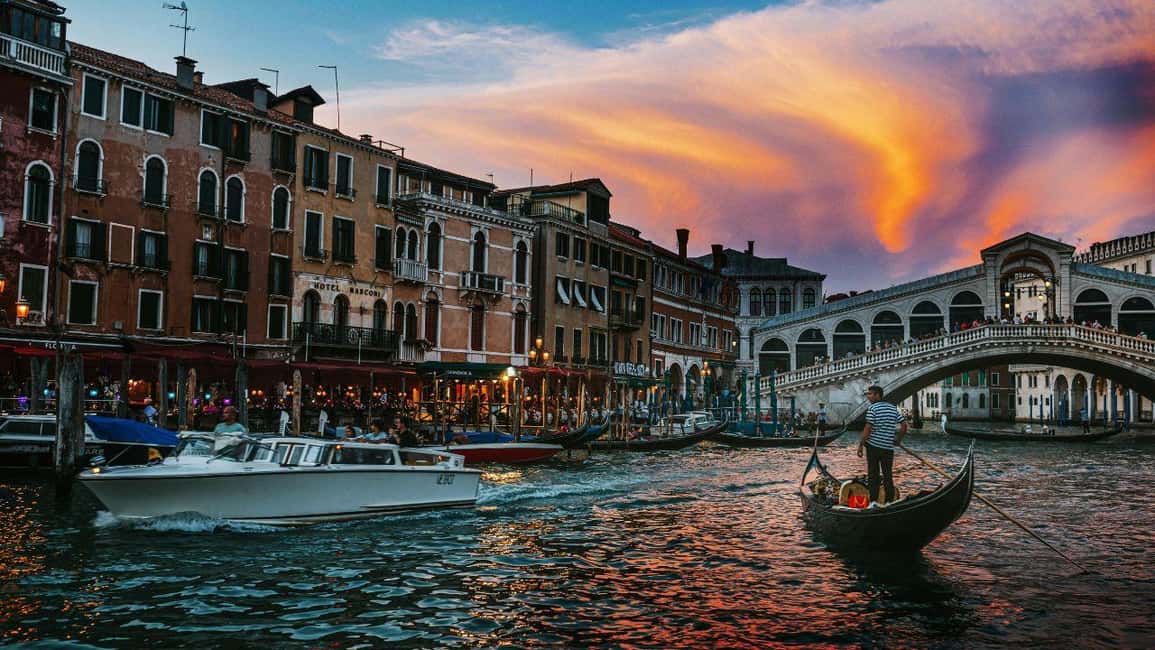 Venice: Shared Gondola Ride at Sunset - Grand Canal reflections, then quieter lanes