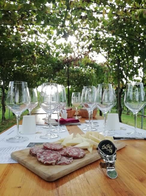 Venice: wine tour tasting along the Unesco Prosecco hills - Stop 1 in Valdobbiadene: family property, cellar tour, and paired pours